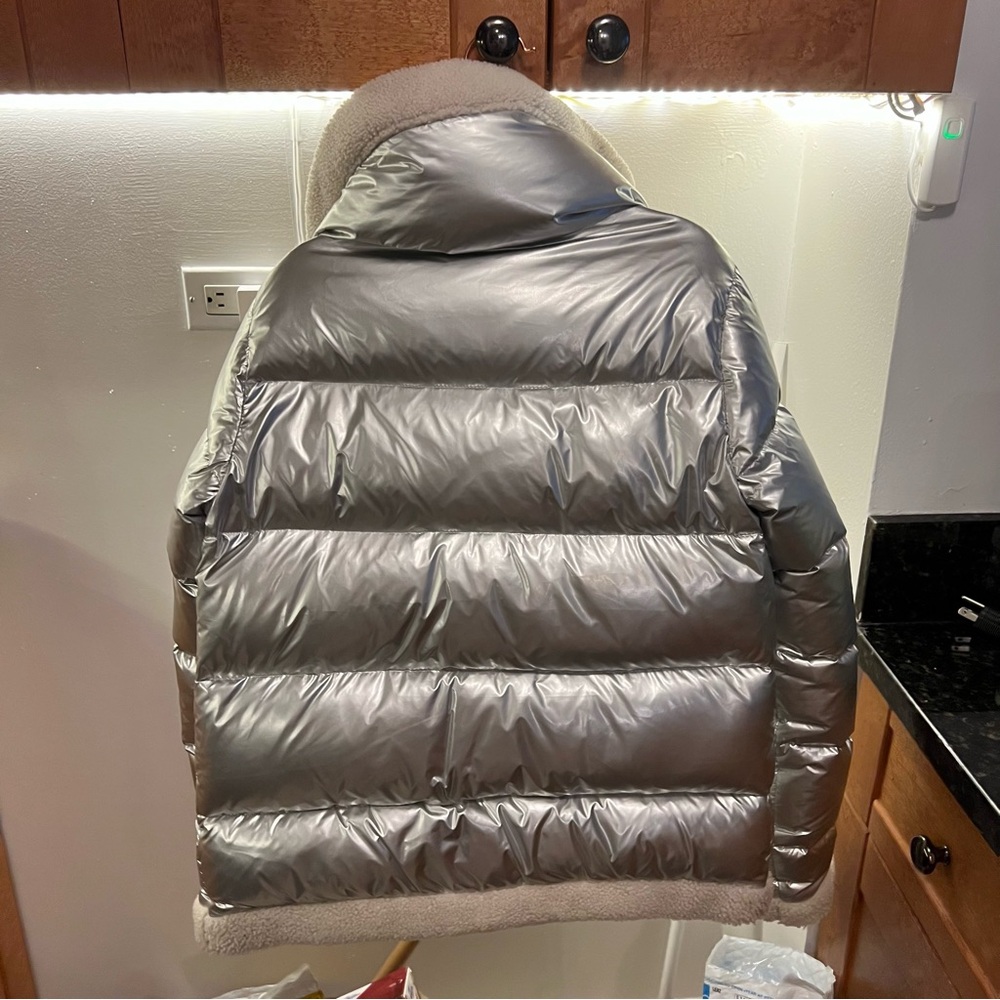 Sam Silver Puffer down Jacket with Shearling Coll… - image 2